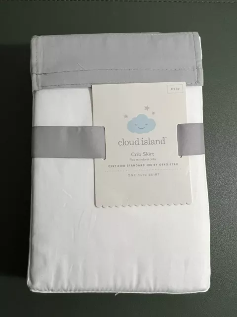 New Cloud Island Baby White Pleated Crib Skirt Nursery Bedding