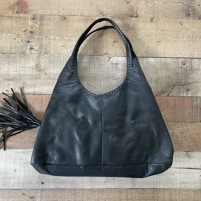 Sigrid Olsen Classic Hobo Pebble Leather Hand Bag Purse with Tassle