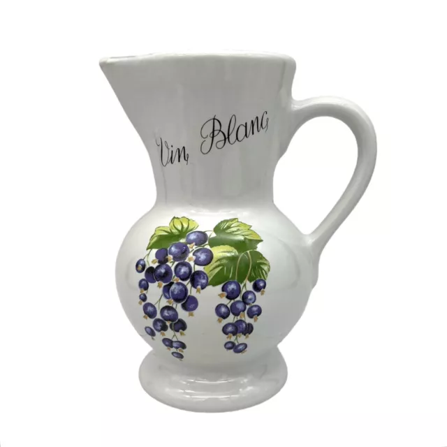 French Revol Vintage Porcelain Wine Pitcher, Wine Jug, Vin Blanc, 1 litre (A60)