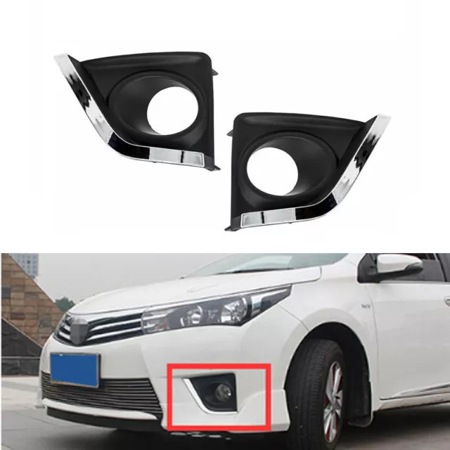 Pair Fog Lamp Driving Light Cover For 2014-2016 Toyota Corolla E170 Sedan