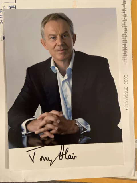 tony blair signed 5x7 photo former prime minister united kingdom