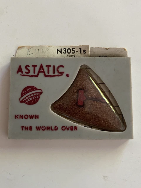 ASTATIC Phonograph Needle N305-1s 2608, 1 Mil sapphire, New (L EB)