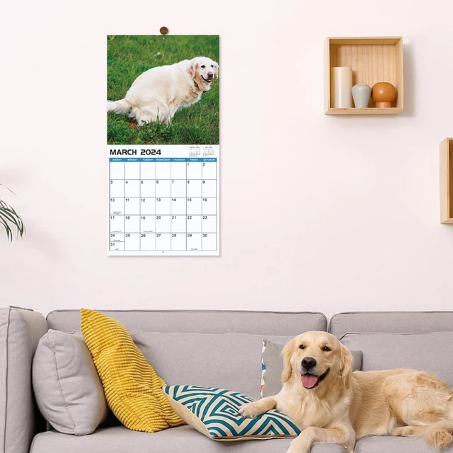 DOG THEME CALENDAR Dog Planner Calendar 2024 Dog Pooping Calendar