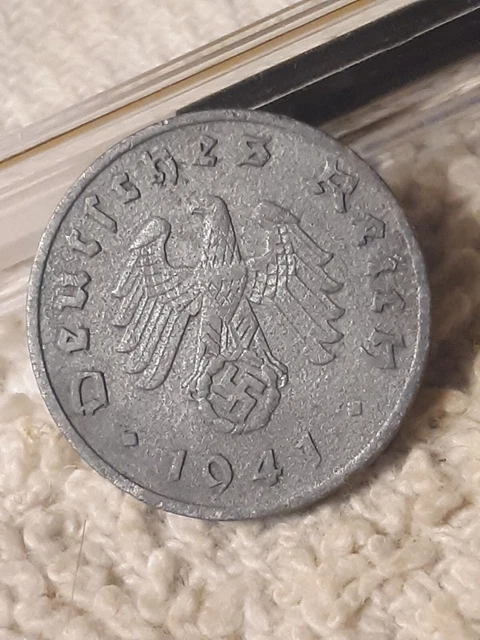 1941 A 1 Reichspfennig ~ Germany ~ Vintage WW2 German, Heavily Circulated Coin