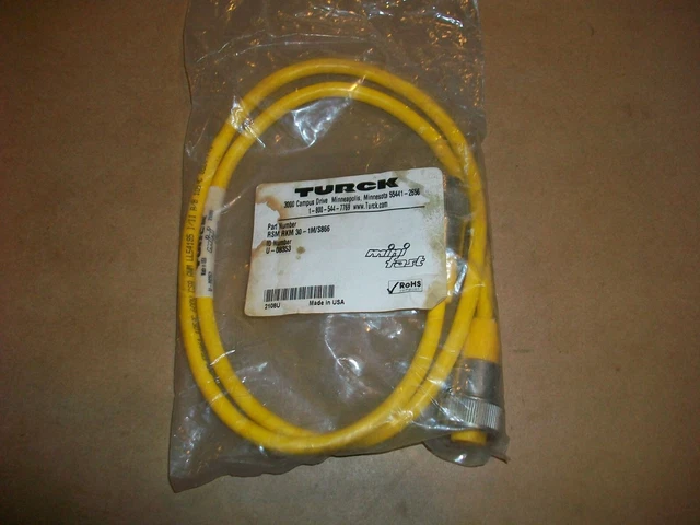 Turck RSM RKM 30-1M /S866  Cordset  3 POLE  300V 9AMPS  NEW