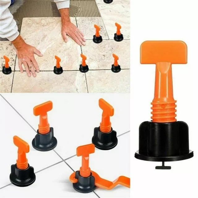 50Pcs Tile Leveling System Flat Ceramic T-Lock Locator Spacer Tools Reusable