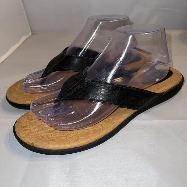 BOC Born Sandals Womens 10 M Zita Flip Flops Thong Z10734 Black Synthetic Flats