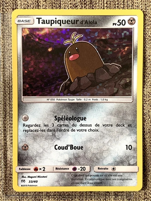 Pokemon Alola Mole Card pv 50 - Holo 33/40 - (2019)