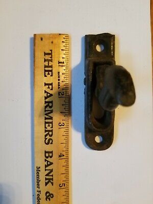 Two (2) Antique Cast Iron Barn Shed Door Pull Thumb Latch Lock Primitive Small