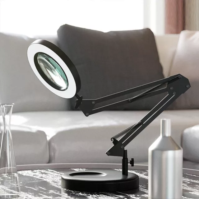 10X Magnifying Glass with Light and Stand, 10X Magnifying Led Clamp&Base