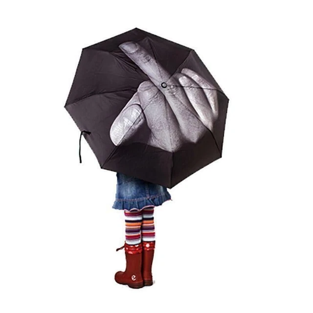 Creative Middle Finger Up Yours/Fuck Design Foldable Windproof Umbrella Sarcasm