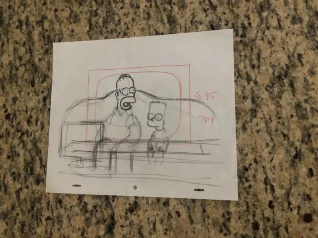 The Simpsons,  ''Homer And Bart'' Concept  Pencil  Drawing