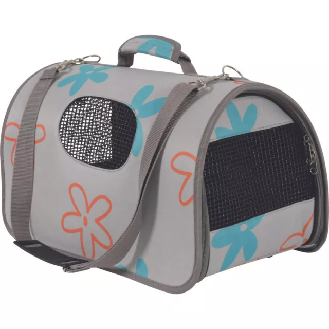 Panier de transport Flower, taille M, couleur gris, pour chat ou chien. max 6 kg