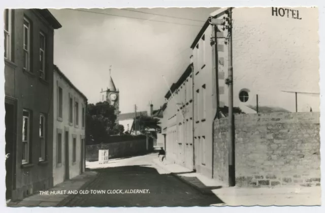 The Huret & Old Town Clock Alderney Channel Islands Real Photo Postcard N14