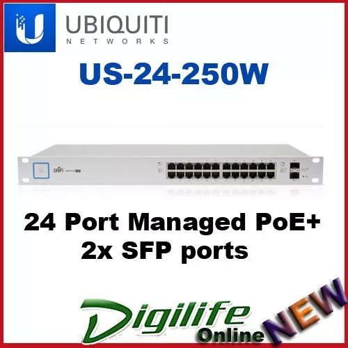 Ubiquiti UniFi 24 Port Managed PoE+ 250W Switch with SFP US-24-250W