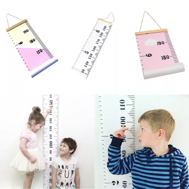 Kids Baby Growth Height Chart Ruler Wall Hanging Measure Child's Bedroom DecorDT