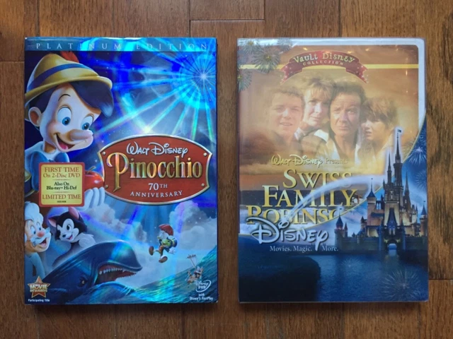 Walt Disney DVD Lot!  Pinocchio / Swiss Family Robinson NEW!  SEALED!  RARE!