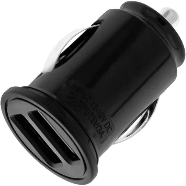 Moxie Black 2 Port USB 3A Moxie Black Cigar Lighter Car Charger