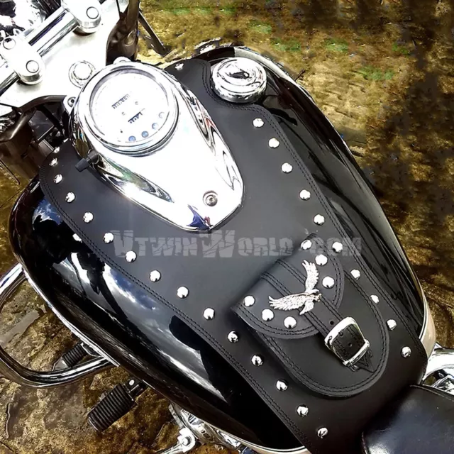 S) Yamaha XVS650 DRAGSTAR VSTAR MASSGESCHNEIDERT KLASSISCH LEDER TANK Panel Abdeckung Pad Lätzchen