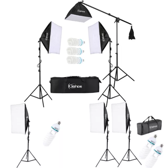 Photography Studio Softbox Continuous Video Lighting Soft Box Light Stand Kit UK