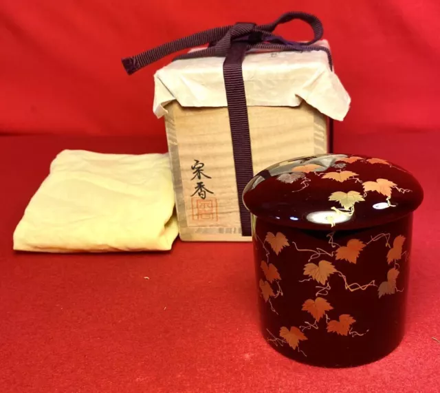 Natsume Japanese Traditional Lacquer Tea caddy O326