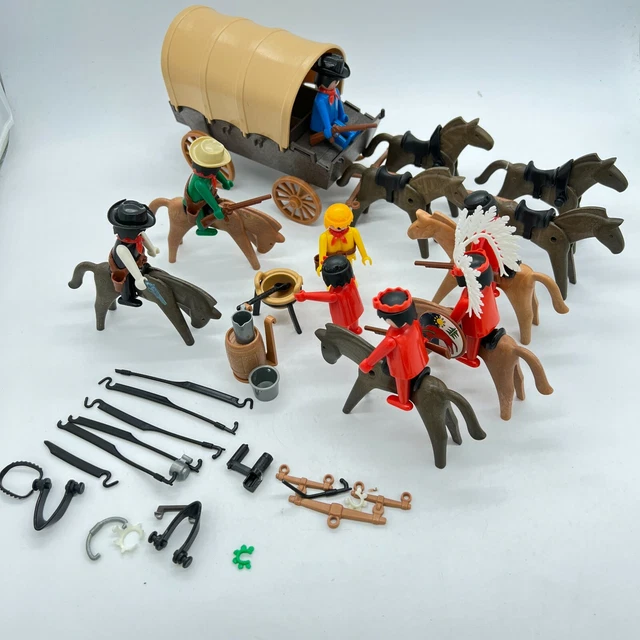Vintage 1974 044 Playmobil Klicky Western Cowboy & Indian Super Deluxe Set