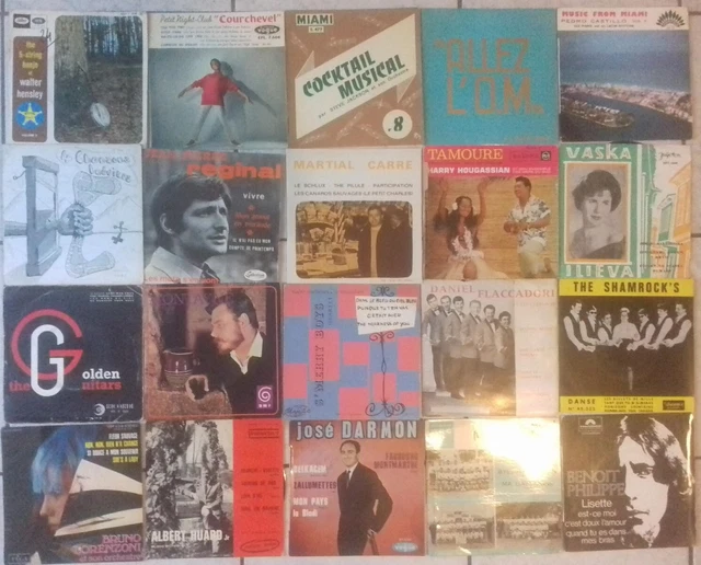Lot 60x 45 tours 7" EPs Chanson Rock Français Autoproductions