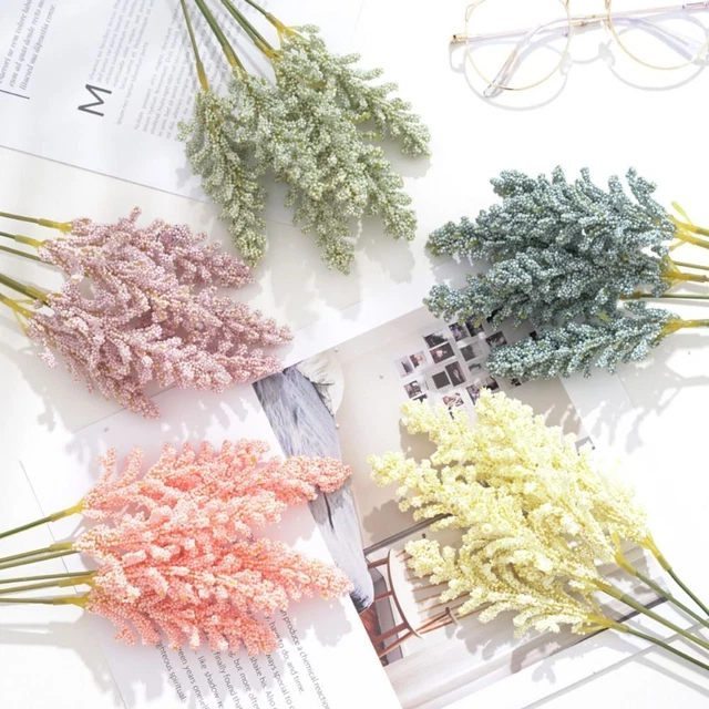 6 pcs/bundle Reusable Simulation Foam Wheat Lifelike Fake Flower  Office