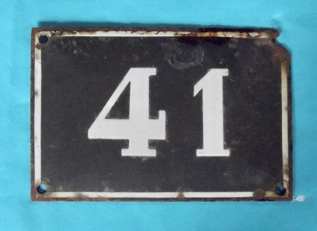 Grande Old Black French House Number 41 Door Gate da Parete Piatto D Metallo IN
