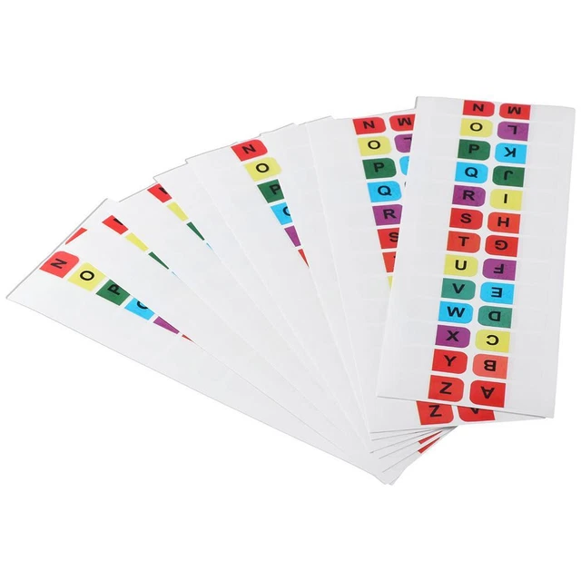 ALPHABET INDEX TABS AZ Page Markers 8 sheet Book Tabs Files EUR 4,87