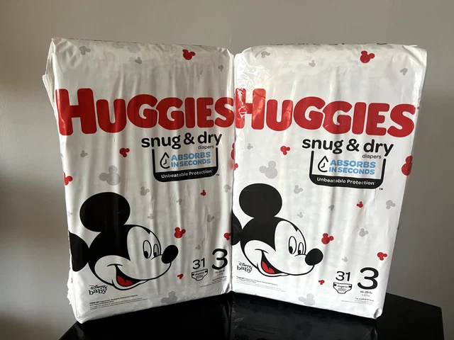 BNIP - Huggies Snug & Dry Baby Diapers Size 3 Lot of Two/2