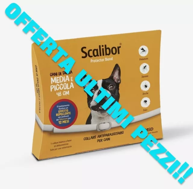 Collare Antiparassitario SCALIBOR MSD per Cani di taglia Piccola 48 cm antipulci