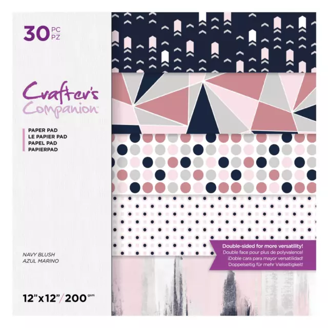 Crafters Companion 30 X 12" X 12"  Navy Blush Paper Pad