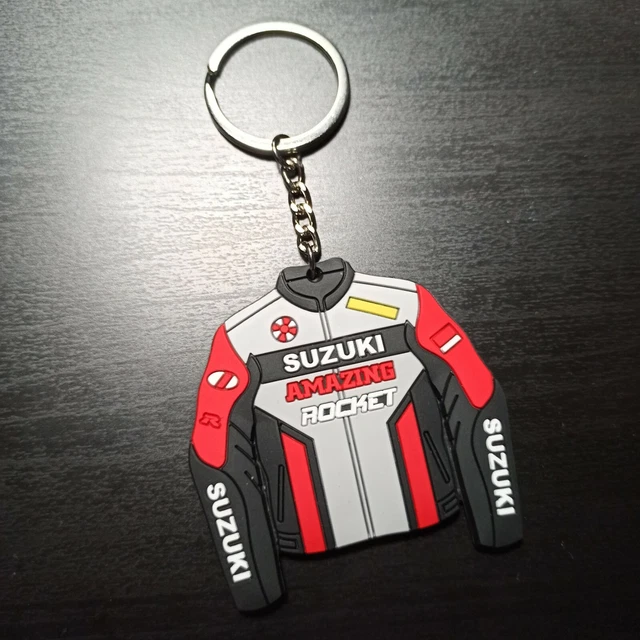 Portachiavi MOTO LOGO SUZUKI In Gomma Con Etichetta Bifacciale - Foto 7