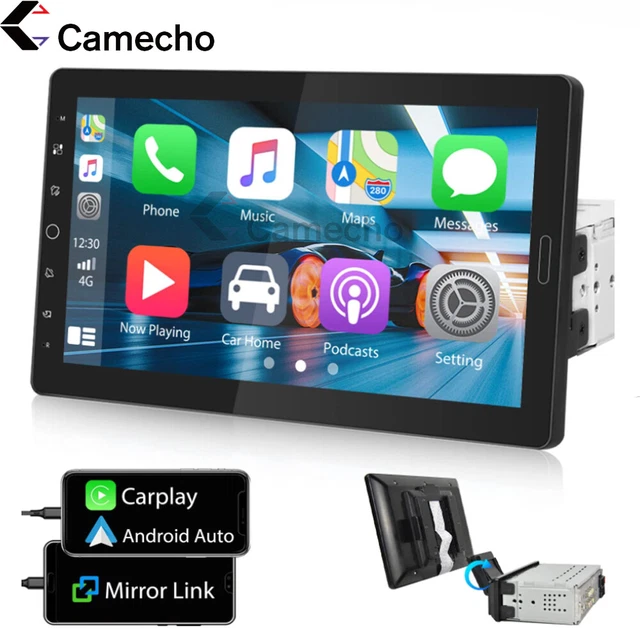 Apple/Android Carplay 10.1" Car Stereo Radio Bluetooth Single 1 Din Touch Screen