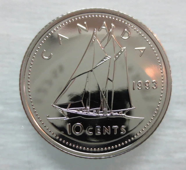 1993 Canada 10 Cents Proof-Like Dime Coin