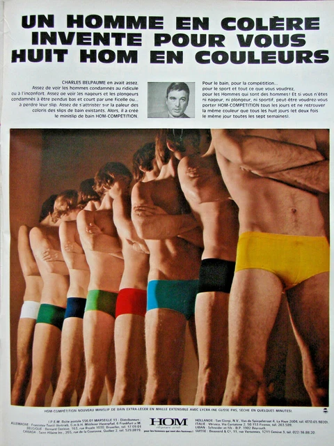 1970 Press Advertisement Eight Hom Color Bath Briefs Hom Competition