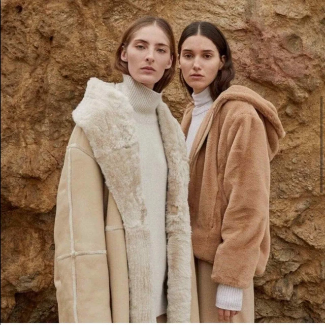 Theory Faux Rabbit Fur Hooded Jacket
