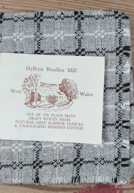 6 Vintage Placemats Dyffryn Woolen Mills Wales Welsh Wool & Cotton NEW textiles