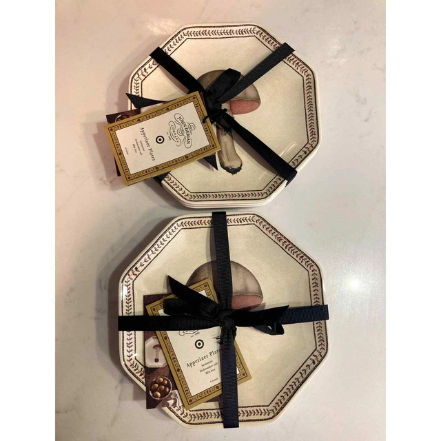 JOHN DERIAN FOR Target Mushroom Appetizer Plates 2 sets / 8 plates