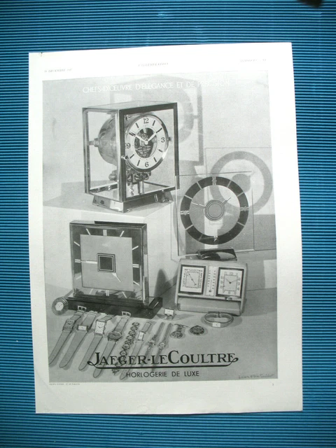 Jaeger Lecoultre Luxury Watchmaking Masterpiece Ad 1937 Press Advertisement