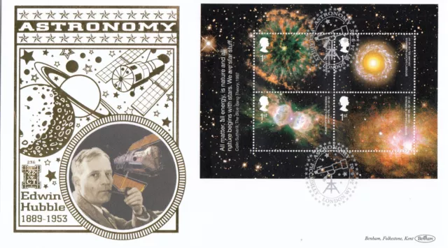 (131290) Astronomy GB Benham 22Ct GOLD FDC Piccadilly London 2002 No. 267 of 500