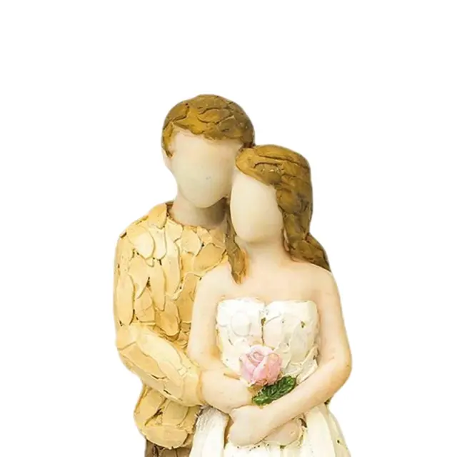 Couple de mariage Figurines Artisanat décoratif Centre de table Peint à la 3