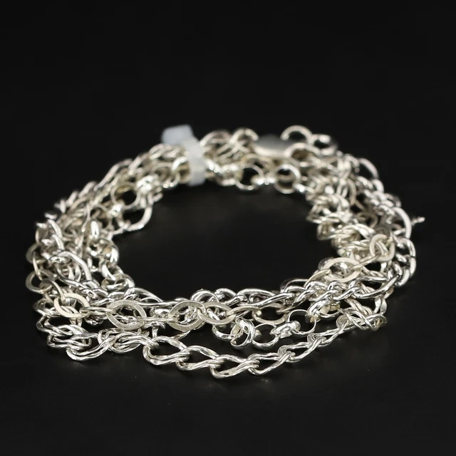 Sterling Silver - Lot of 5 Assorted Infinity Rolo Cable Chain Bracelets - 23.5g