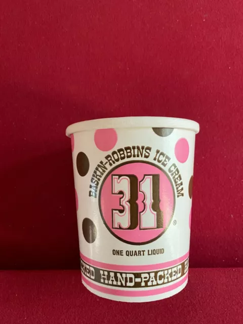 1970's, Baskin-Robbins Ice Cream, "Un-used" 1-QT Container  (Scarce / Vintage)