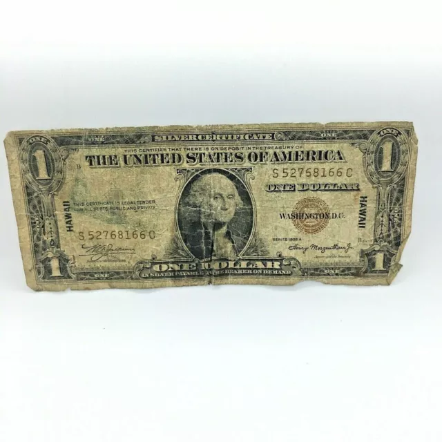 1935 A Series One Dollar Silver Certificate $1 Hawaii Note