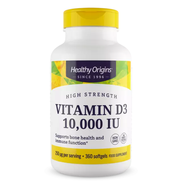 Healthy Origins Vitamin D3 10.000iu 360 Softgels Immungesundheit & starke Knochen