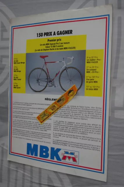 MBK vélo course Brochure publicité pub vélo à Gagner vintage 1988 🚩🚩