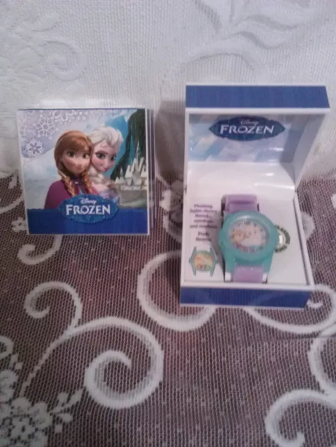 Montre Disney Frozen Flashing Lights IDÉALE POUR PANIERS DE Pâques... neuve dans sa boîte !