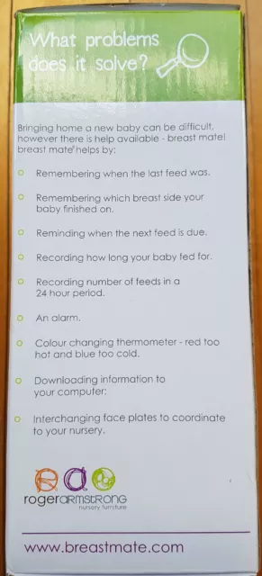 Breast Mate Feeding Timer & Recording Device Nightlight Alarm Clock Thermometer 3